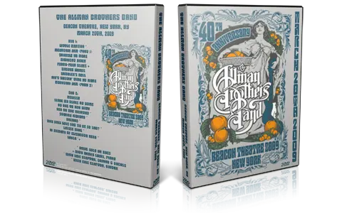Artwork Cover of Allman Brothers Band 2009-03-20 DVD New York City Audience
