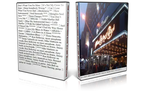 Artwork Cover of Allman Brothers Band 2009-03-23 DVD New York City Audience