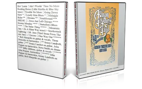 Artwork Cover of Allman Brothers Band 2009-03-24 DVD New York City Audience