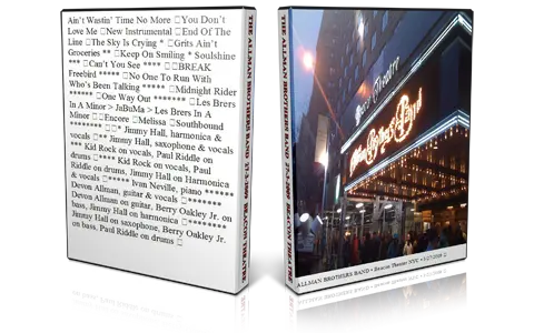 Artwork Cover of Allman Brothers Band 2009-03-27 DVD New York City Audience
