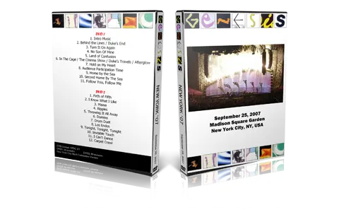 Artwork Cover of Genesis 2007-09-25 DVD New York City Audience