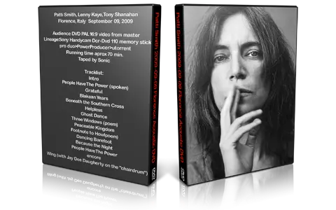 Artwork Cover of Patti Smith 2009-09-09 DVD Florence Audience