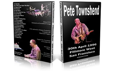 Artwork Cover of Pete Townshend 1996-04-30 DVD San Francisco Proshot