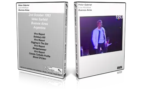 Artwork Cover of Peter Gabriel 1993-10-02 DVD Buenos Aires Proshot