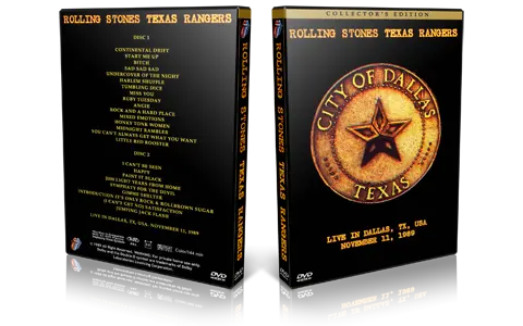 Artwork Cover of Rolling Stones 1989-11-11 DVD Dallas Proshot