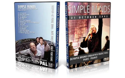 Artwork Cover of Simple Minds 1995-10-31 DVD Paris Proshot