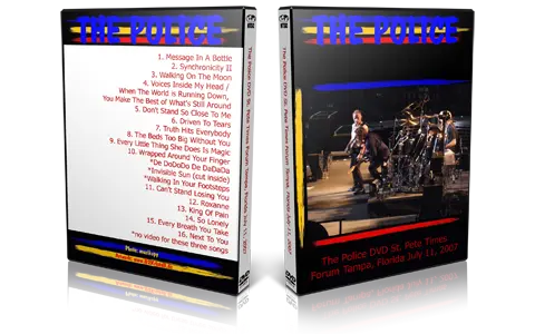 Artwork Cover of The Police 2007-07-11 DVD Tampa Audience
