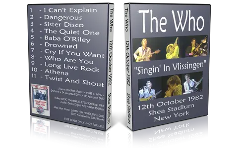 Artwork Cover of The Who 1982-10-12 DVD New York City Proshot