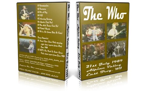 Artwork Cover of The Who 1989-07-21 DVD Alpine Valley Proshot