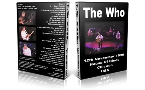 Artwork Cover of The Who 1999-11-12 DVD Chicago Proshot