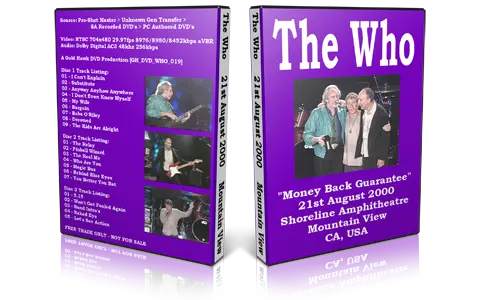 Artwork Cover of The Who 2000-08-21 DVD Mountain View Proshot