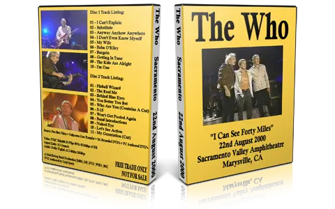 Artwork Cover of The Who 2000-08-22 DVD Marysville Proshot