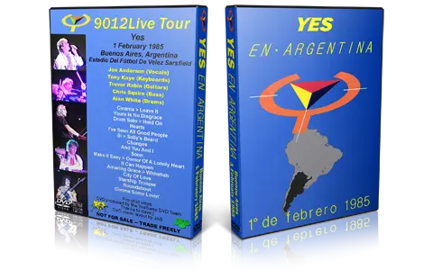 Artwork Cover of Yes 1985-02-01 DVD Buenos Aires Proshot
