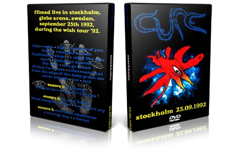 Artwork Cover of The Cure 1992-09-25 DVD Stockholm Audience