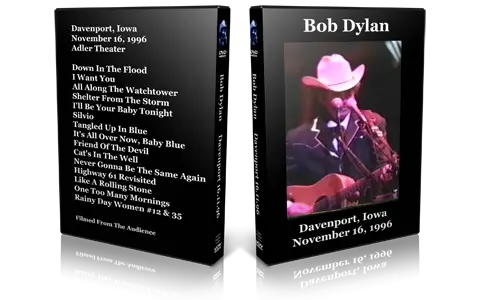 Artwork Cover of Bob Dylan 1996-11-16 DVD Davenport Audience