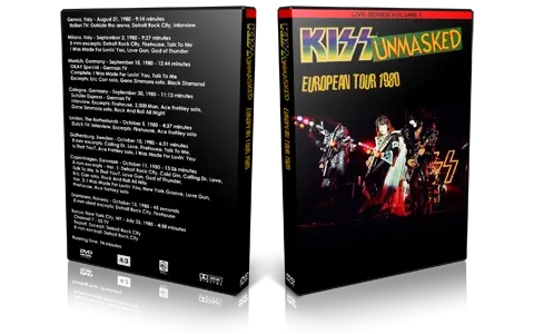 Artwork Cover of KISS Compilation DVD Unmasked European Tour 1980 Audience