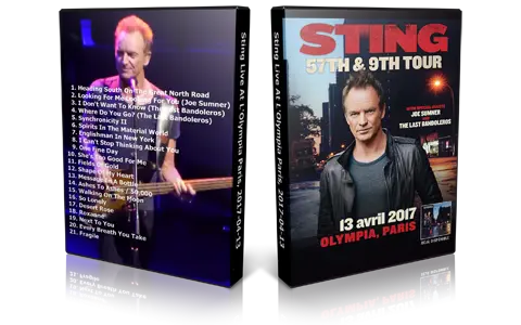Artwork Cover of Sting 2017-04-13 DVD Paris Proshot