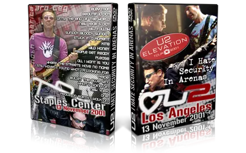 Artwork Cover of U2 2001-11-13 DVD Los Angeles Audience