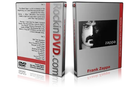 Artwork Cover of Frank Zappa 1988-05-08 DVD Vienna Audience