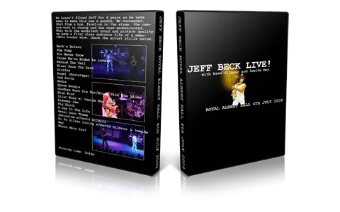 Artwork Cover of Jeff Beck 2009-07-04 DVD London Audience