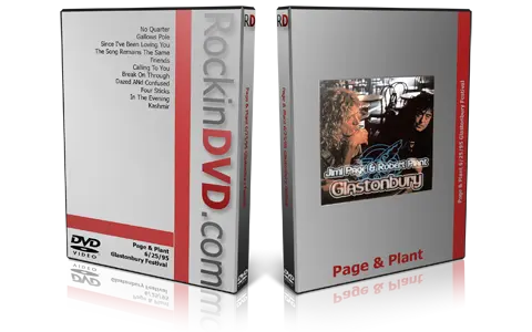 Artwork Cover of Jimmy Page and Robert Plant 1995-06-25 DVD Glastonbury Proshot