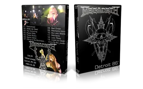 Artwork Cover of Megadeth 1986-10-28 DVD Detroit Audience
