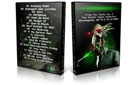 Artwork Cover of Megadeth 1990-10-13 DVD Birmingham Proshot
