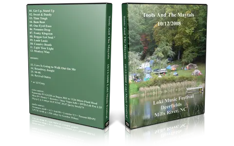 Artwork Cover of Toots And The Maytals 2008-10-12 DVD Mills River Proshot