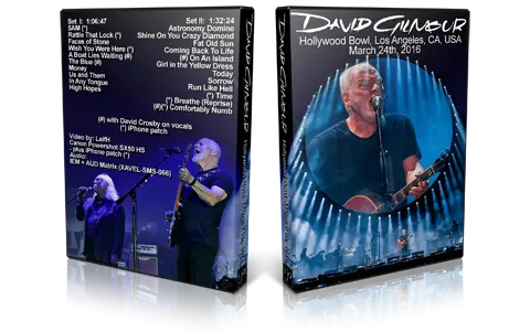 Artwork Cover of David Gilmour 2016-03-24 DVD Los Angeles Audience