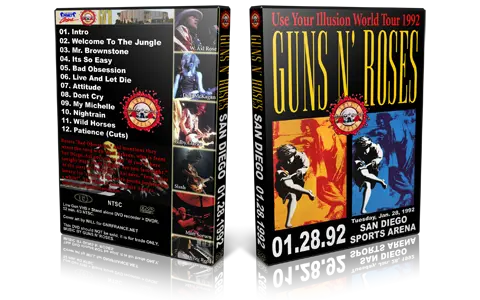 Artwork Cover of Guns N Roses 1992-01-28 DVD San Diego Audience
