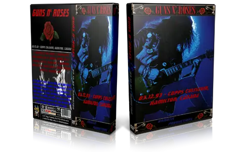 Artwork Cover of Guns N Roses 1993-03-12 DVD Hamilton Audience