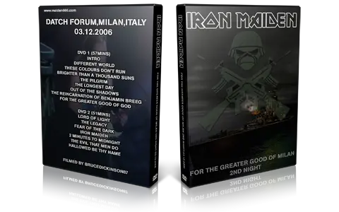 Artwork Cover of Iron Maiden 2006-12-03 DVD Milan Audience