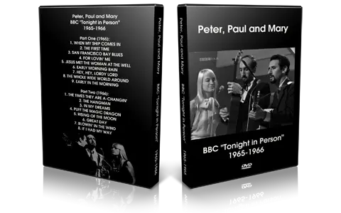 Artwork Cover of Peter Paul and Mary Compilation DVD Tonight In Person 1965 Proshot