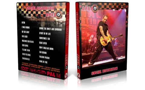 Artwork Cover of Social Distortion 2012-08-17 DVD Area 4 Festival Proshot