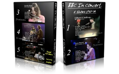 Artwork Cover of Carole King Compilation DVD In Concert 1971 Proshot