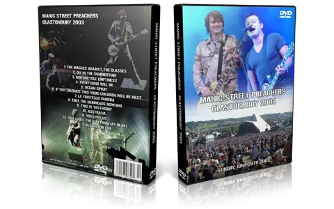 Artwork Cover of Manic Street Preachers 2003-06-29 DVD Pilton Proshot