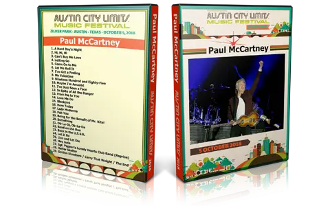 Artwork Cover of Paul McCartney 2018-10-05 DVD Austin City Limits Music Festival Proshot