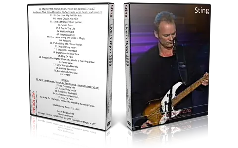Artwork Cover of Sting 1993-03-31 DVD Dijon Audience