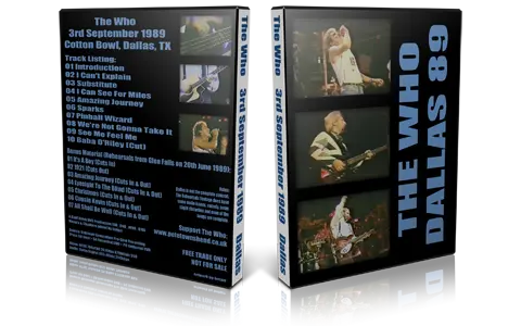 Artwork Cover of The Who 1989-09-03 DVD Dallas Proshot