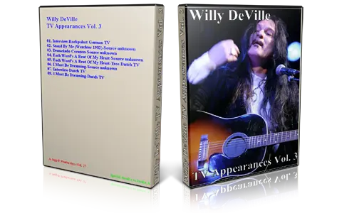 Artwork Cover of Willy DeVille Compilation DVD TV Appearances Vol 3 Proshot