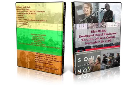 Artwork Cover of Blue Rodeo 2009-11-10 DVD Toronto Proshot