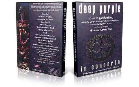Artwork Cover of Deep Purple 2000-10-06 DVD Gothenburg Audience
