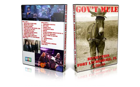 Artwork Cover of Govt Mule 2010-01-20 DVD Fort Lauderdale Audience