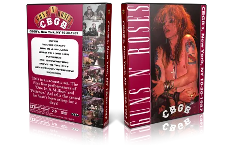Artwork Cover of Guns N Roses 1987-10-30 DVD New York City Proshot