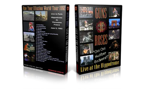Artwork Cover of Guns N Roses 1992-06-06 DVD Paris Proshot