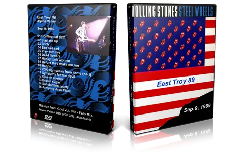 Artwork Cover of Rolling Stones 1989-09-09 DVD East Troy Audience