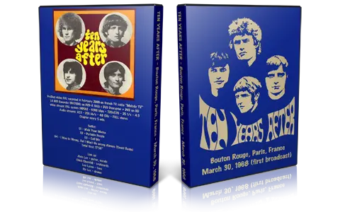 Artwork Cover of Ten Years After 1968-01-21 DVD Paris Proshot