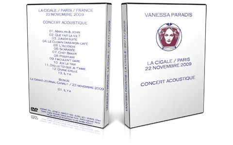 Artwork Cover of Vanessa Paradis 2009-11-22 DVD Paris Proshot