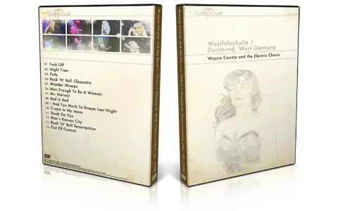 Artwork Cover of Wayne County 1978-12-09 DVD Dortmund Proshot