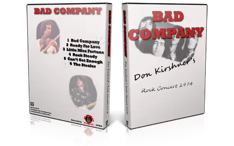 Artwork Cover of Bad Company 1974-10-12 DVD Long Beach Proshot